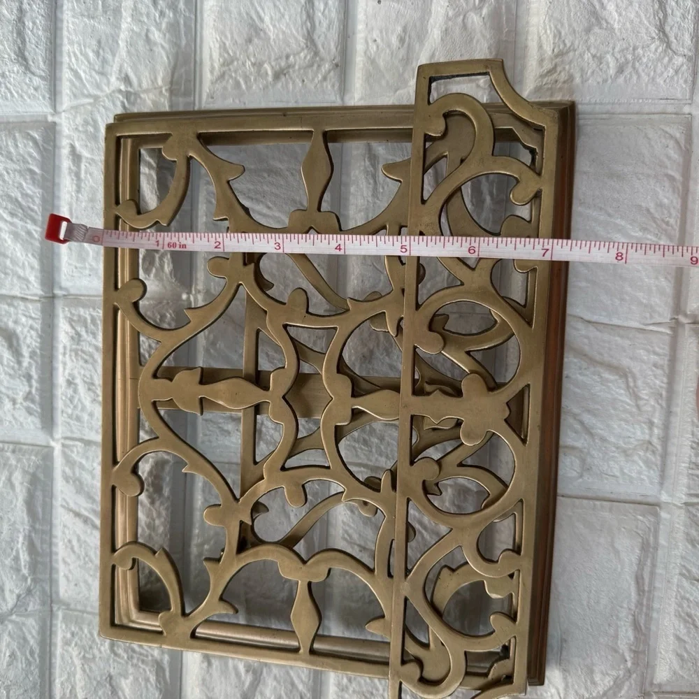Vintage Ornate Brass Table Book Stand Holder Retractable Adjustable Folding
